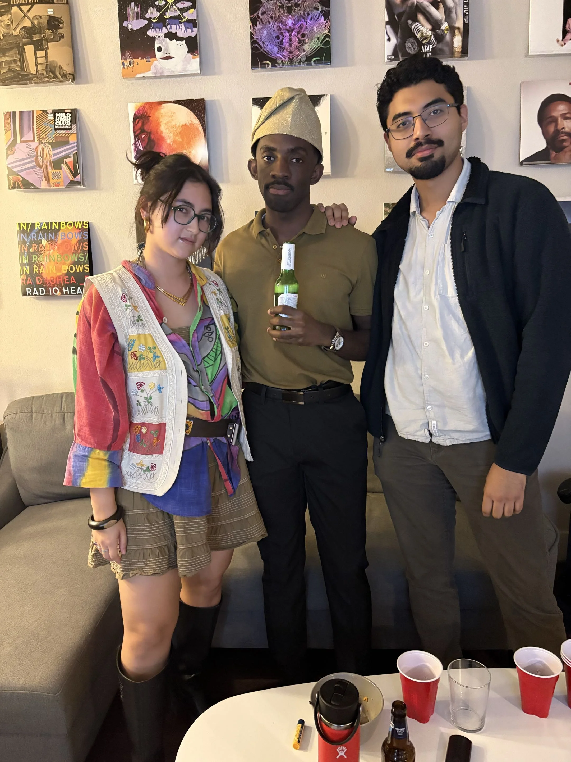 Leora, Moubarak and Cesar at a high fashion party